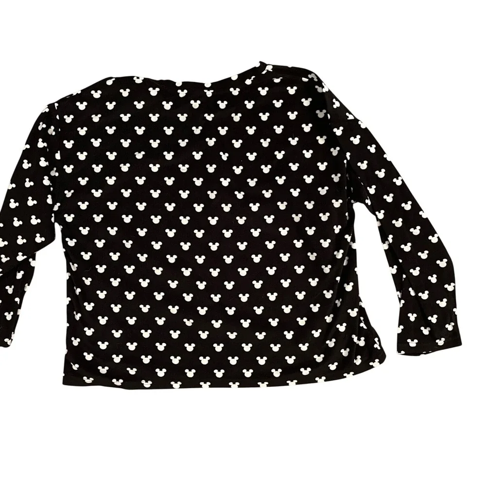 Disney Mickey Mouse SLEEP SHIRT TOP Womens Black‎ Long Sleeve XL